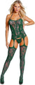 Sly Fashion Women Fishnet Bodystocking Attached Stockings Sexy Lingerie Crotchless Bodysuit One Piece Babydoll One Size