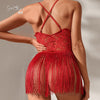 Rivka Lace Fringe Backless Lingerie